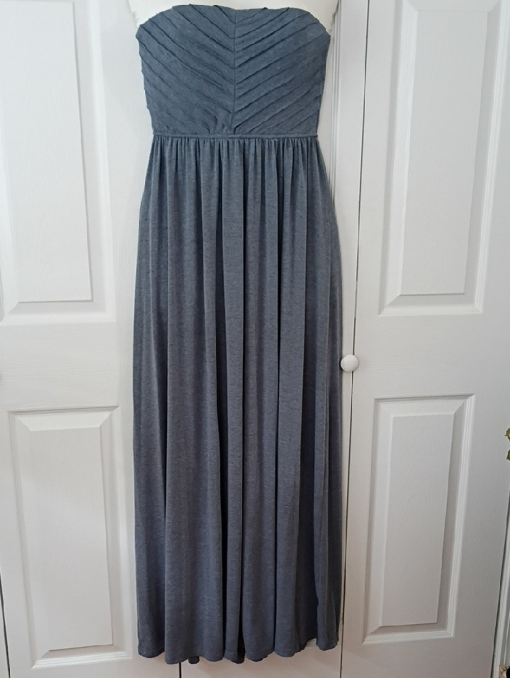 Orange Creek Strapless Gray Maxi Dress